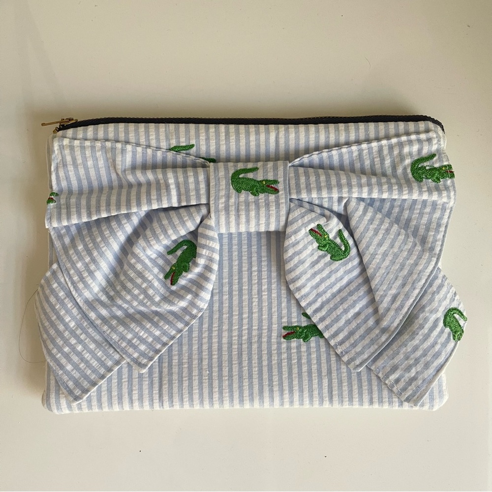 Preppy striped clutch NEW